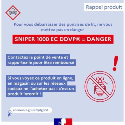 Message de prévention lié à l'usage d'un insecticide interdit (SNIPER)